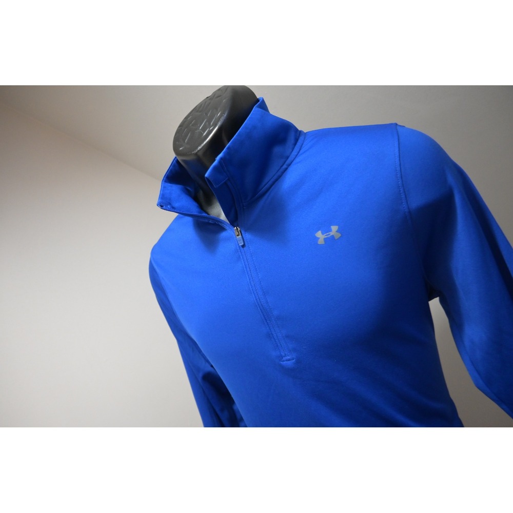 Under Armour Pullover JAcket Run Women Small Blue 1/4 Zip Thumbhole Active